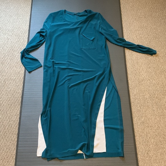 Elegant Vintage Teal Tunic Dress - Picture 6 of 8